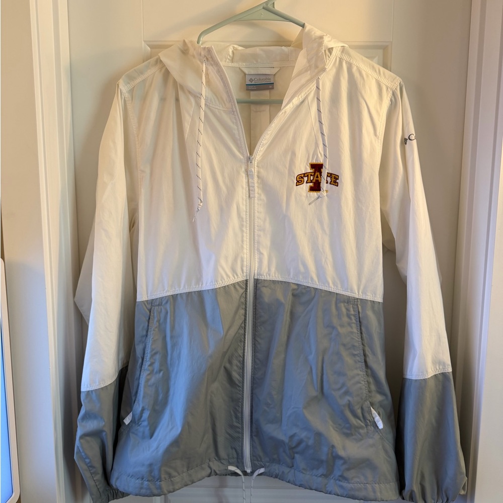 Columbia White and Gray Windbreaker Iowa state